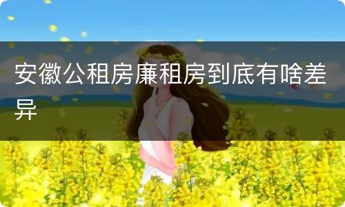 安徽公租房廉租房到底有啥差异