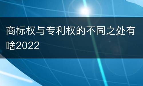 商标权与专利权的不同之处有啥2022