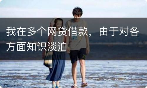 我在多个网贷借款，由于对各方面知识淡泊