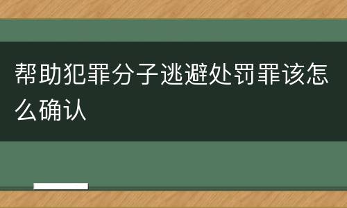 帮助犯罪分子逃避处罚罪该怎么确认