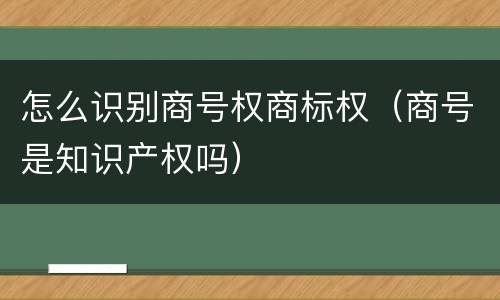 怎么识别商号权商标权（商号是知识产权吗）