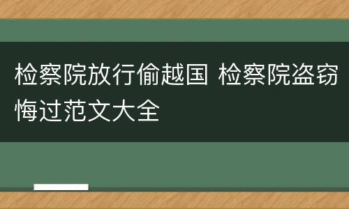 检察院放行偷越国 检察院盗窃悔过范文大全