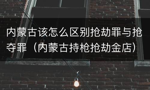 内蒙古该怎么区别抢劫罪与抢夺罪（内蒙古持枪抢劫金店）