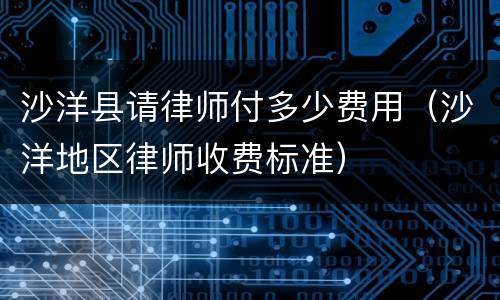 沙洋县请律师付多少费用（沙洋地区律师收费标准）