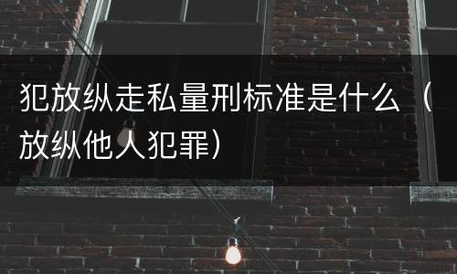 犯放纵走私量刑标准是什么（放纵他人犯罪）