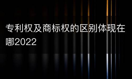 专利权及商标权的区别体现在哪2022