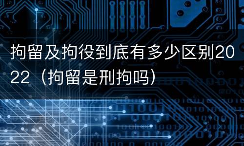 拘留及拘役到底有多少区别2022（拘留是刑拘吗）