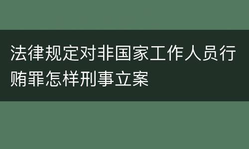 法律规定对非国家工作人员行贿罪怎样刑事立案