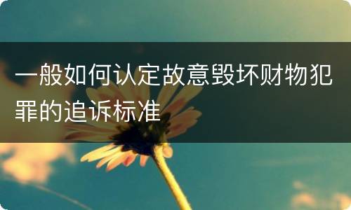 一般如何认定故意毁坏财物犯罪的追诉标准
