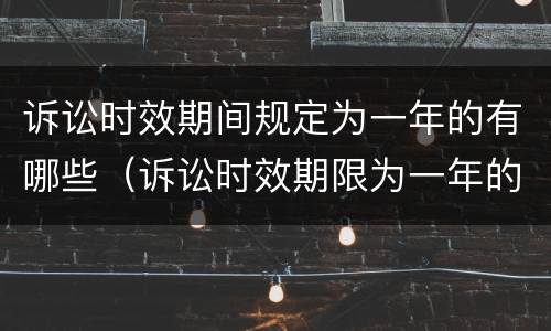 诉讼时效期间规定为一年的有哪些（诉讼时效期限为一年的情形有哪些）