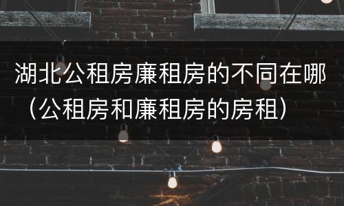 湖北公租房廉租房的不同在哪（公租房和廉租房的房租）