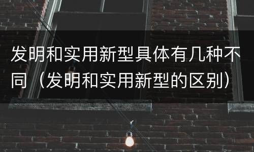 发明和实用新型具体有几种不同（发明和实用新型的区别）