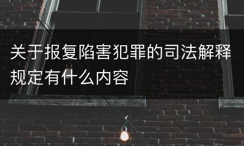 关于报复陷害犯罪的司法解释规定有什么内容
