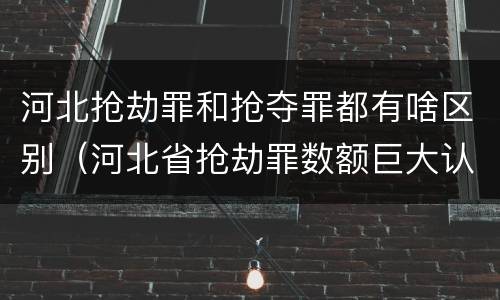 河北抢劫罪和抢夺罪都有啥区别（河北省抢劫罪数额巨大认定标准）