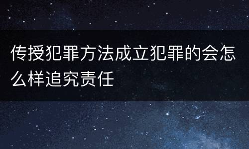 传授犯罪方法成立犯罪的会怎么样追究责任