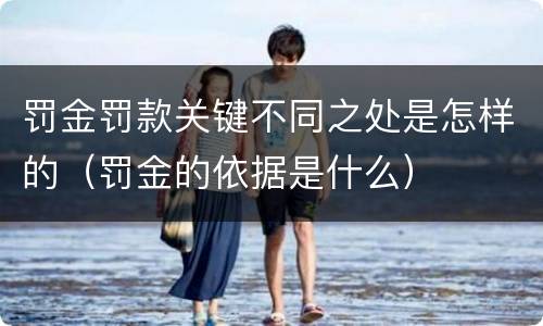 罚金罚款关键不同之处是怎样的（罚金的依据是什么）