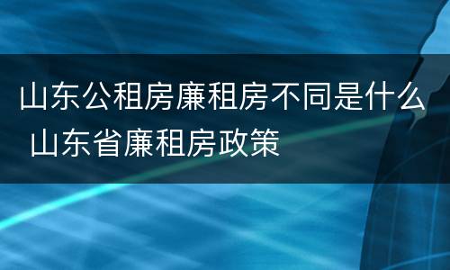 山东公租房廉租房不同是什么 山东省廉租房政策