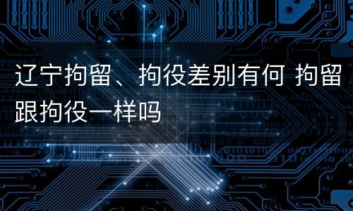 辽宁拘留、拘役差别有何 拘留跟拘役一样吗