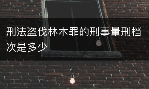 刑法盗伐林木罪的刑事量刑档次是多少