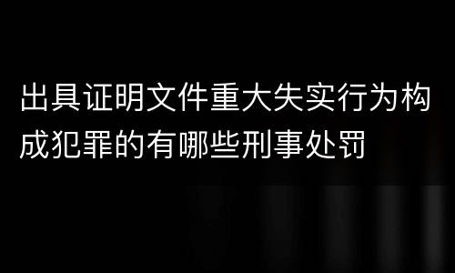 出具证明文件重大失实行为构成犯罪的有哪些刑事处罚