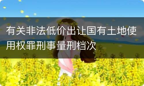 有关非法低价出让国有土地使用权罪刑事量刑档次