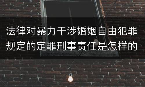 法律对暴力干涉婚姻自由犯罪规定的定罪刑事责任是怎样的