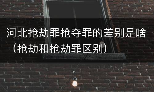 河北抢劫罪抢夺罪的差别是啥（抢劫和抢劫罪区别）