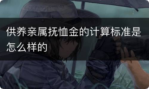 供养亲属抚恤金的计算标准是怎么样的
