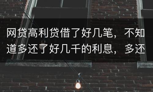 网贷高利贷借了好几笔，不知道多还了好几千的利息，多还的利息能退回来吗