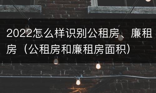 2022怎么样识别公租房、廉租房（公租房和廉租房面积）