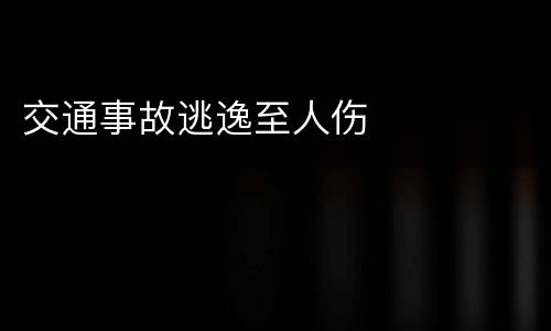 交通事故逃逸至人伤