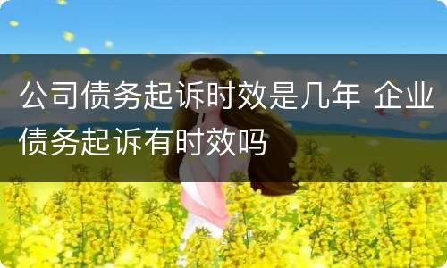 公司债务起诉时效是几年 企业债务起诉有时效吗