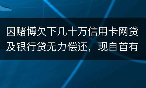 因赌博欠下几十万信用卡网贷及银行贷无力偿还，现自首有什么后果