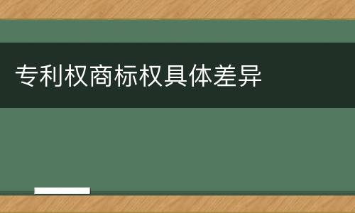 专利权商标权具体差异