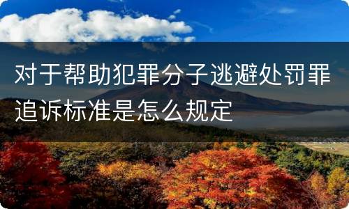 对于帮助犯罪分子逃避处罚罪追诉标准是怎么规定
