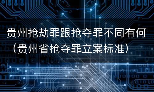 贵州抢劫罪跟抢夺罪不同有何（贵州省抢夺罪立案标准）