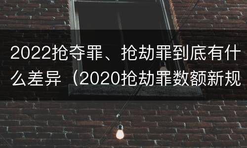 2022抢夺罪、抢劫罪到底有什么差异（2020抢劫罪数额新规定）