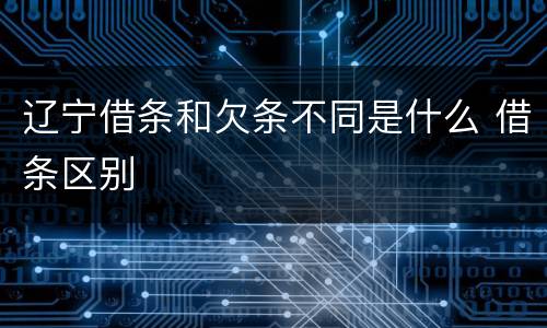 辽宁借条和欠条不同是什么 借条区别