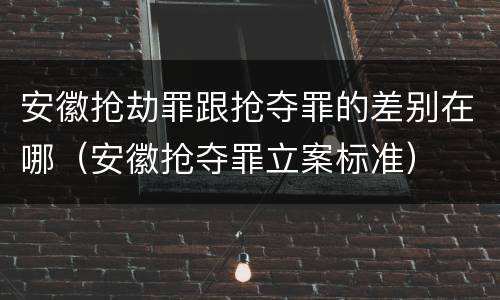 安徽抢劫罪跟抢夺罪的差别在哪（安徽抢夺罪立案标准）