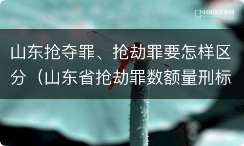 山东抢夺罪、抢劫罪要怎样区分（山东省抢劫罪数额量刑标准）
