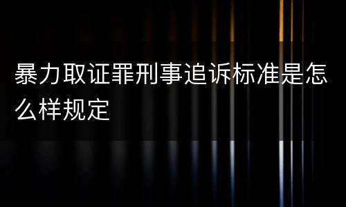暴力取证罪刑事追诉标准是怎么样规定
