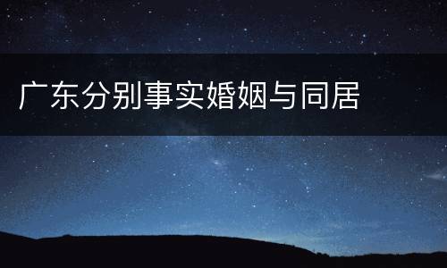 广东分别事实婚姻与同居