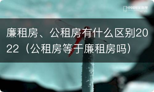 廉租房、公租房有什么区别2022（公租房等于廉租房吗）