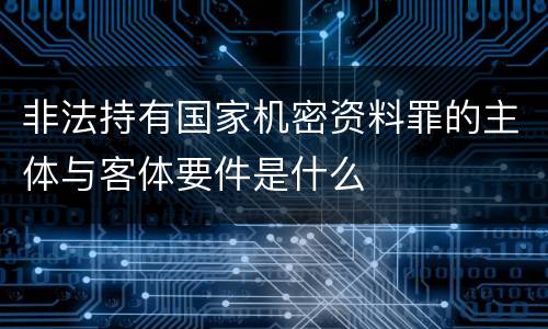 非法持有国家机密资料罪的主体与客体要件是什么