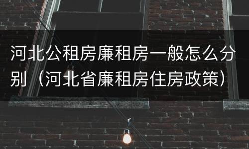 河北公租房廉租房一般怎么分别（河北省廉租房住房政策）