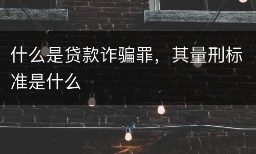 什么是贷款诈骗罪，其量刑标准是什么