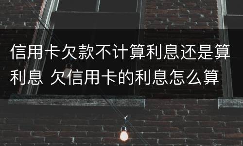 信用卡欠款不计算利息还是算利息 欠信用卡的利息怎么算