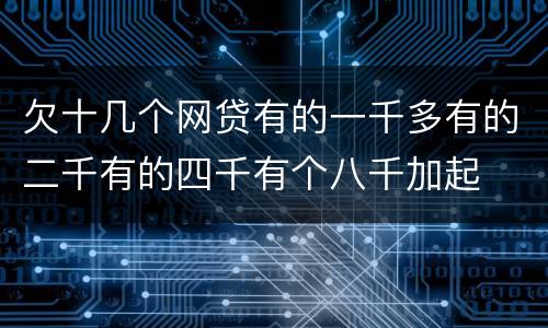 欠十几个网贷有的一千多有的二千有的四千有个八千加起