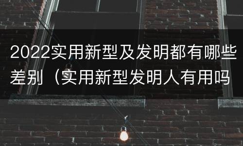 2022实用新型及发明都有哪些差别（实用新型发明人有用吗）
