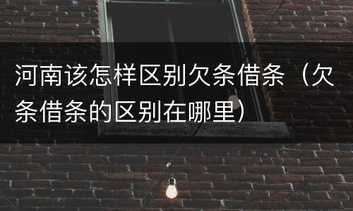 河南该怎样区别欠条借条（欠条借条的区别在哪里）